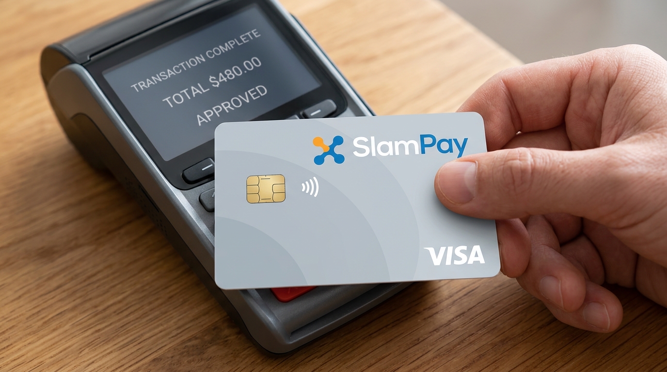Pago con tarjeta SlamPay en terminal punto de venta